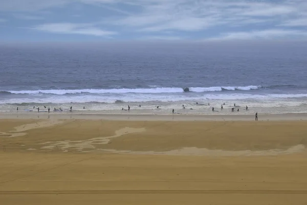 Gouden Strand Met Kinderen Klaar Leren Surfen Ballybunion County Kerry — Stockfoto