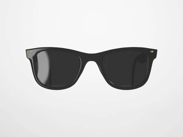 Óculos Sol Pretos Fundo Brilhante Com Reflexão Transparência — Fotografia de Stock