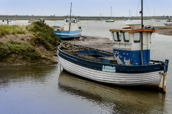 Oude Houten Vissersboot Wad Bij Brancaster Norfolk England — Stockfoto