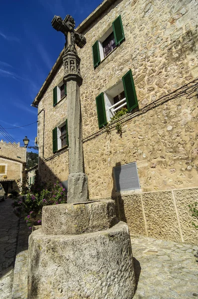 Pohled Město Horské Vesnice Valldemossa Mallorce — Stock fotografie