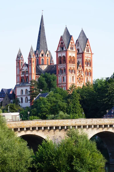 Över Gamla Lahn Bron Och Katedralen Limburg — Stockfoto
