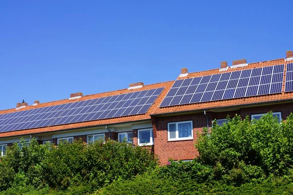 Сонячна Енергія Екологічні Сонячні Батареї Зелена Електрика — стокове фото