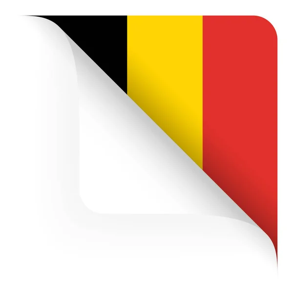 Χαρτί Γωνία Στρογγυλεμένη Προς Πάνω Σημαία Χώρας Belgium — Φωτογραφία Αρχείου