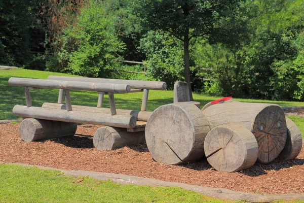 Wooden Bench Park — Stock Photo, Image