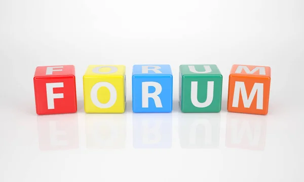 Word Forum Out Multicolored Letter Dices — Stock fotografie