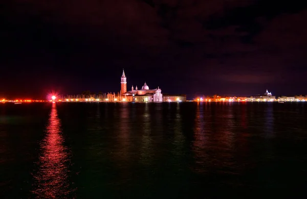 Venice Italy Saint George Island One Icon Town Night View — Stock Photo, Image