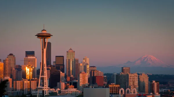 Horizonte Seattle Atardecer — Foto de Stock