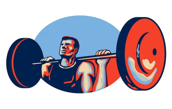 Illustration Eines Gewichthebers Beim Heben Von Gewichten Aus Niedrigem Winkel — Stockfoto