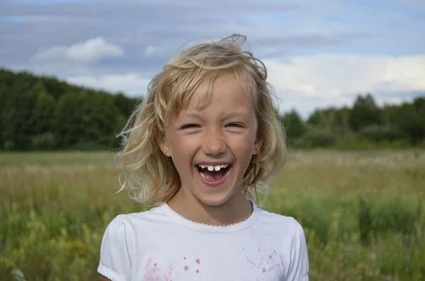 Portret Van Een Schattig Kind Happy Childhood Concept — Stockfoto