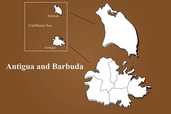 Карта Антигуа Барбуды — стоковое фото