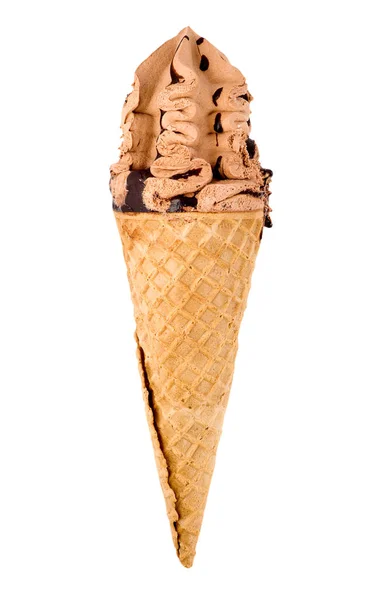 白地にチョコレートをトッピングしたアイスクリーム — ストック写真