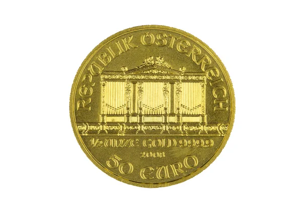 Ouro Moeda Wiener Philharmoniker Frente — Fotografia de Stock