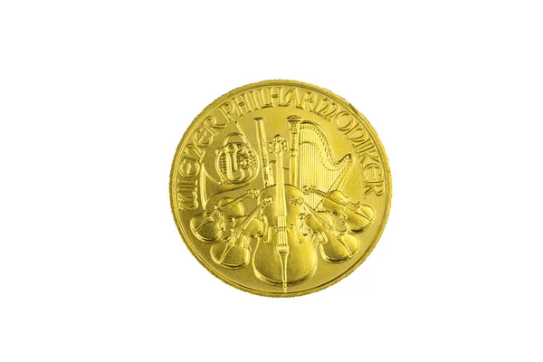 Gold Coin Wiener Philharmoniker Front — Stock Photo, Image