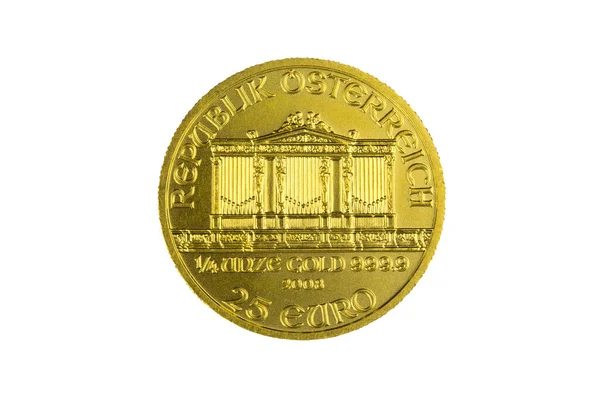 Gold Coin Wiener Philharmoniker Back — Stock Photo, Image