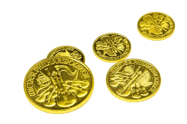Goldmünzen Aus Österreich Thema Wiener Philharmonie — Stockfoto