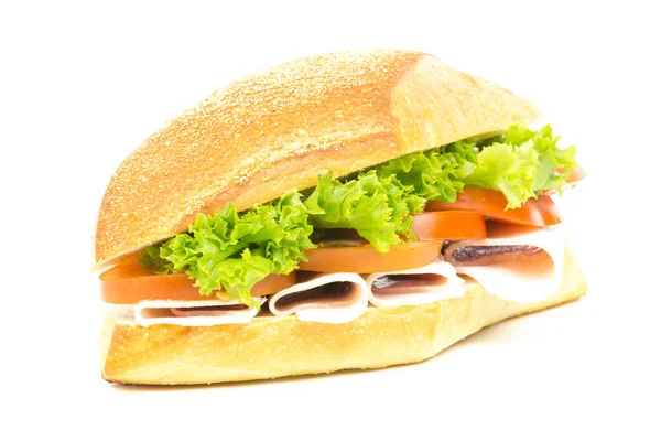 Бутерброди Помідорами Шинки Салатом — стокове фото