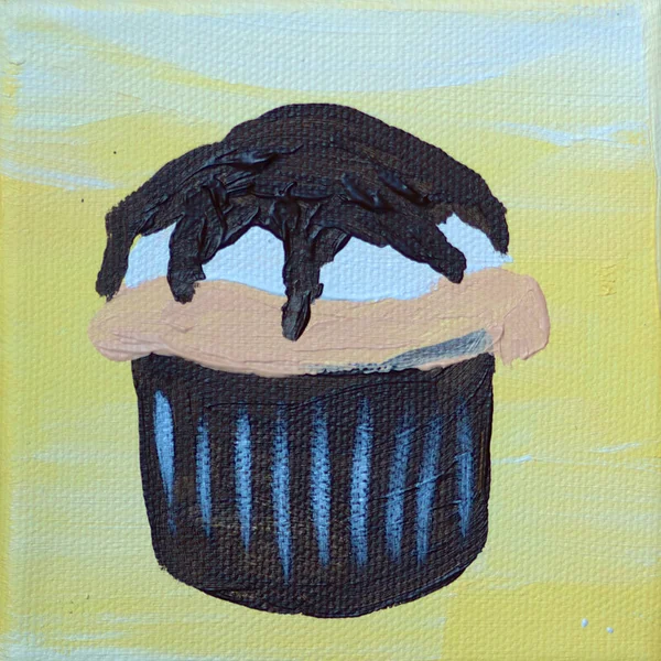 Cupcake Con Crema Cioccolato — Foto Stock