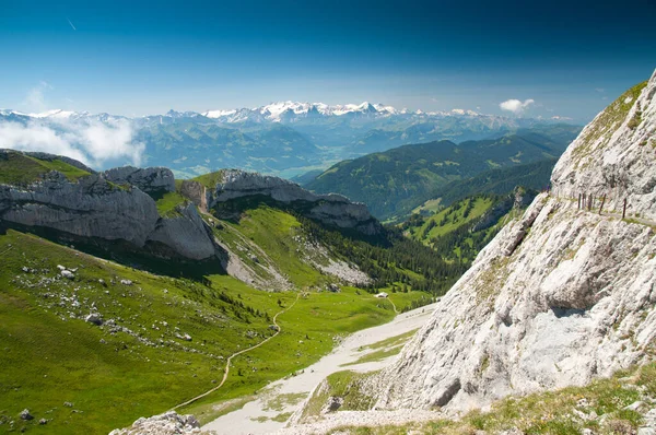 Vista Panorámica Del Hermoso Paisaje Los Alpes — Foto de Stock