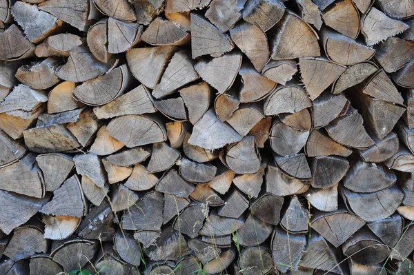 Rąbane Drewno Opałowe Tekstura Drewna Liściastego — Zdjęcie stockowe