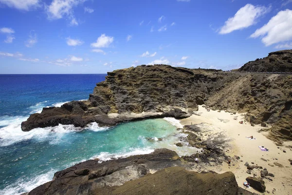 Halona Cios Dziura Plaży Wyspie Oahu Hawaje — Zdjęcie stockowe