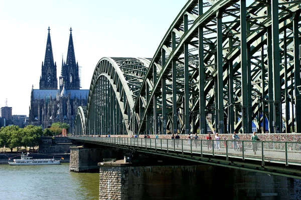 Hohenzollern Most Kolínská Katedrála — Stock fotografie