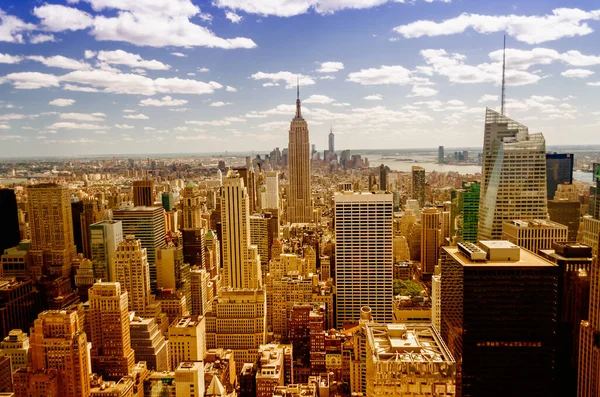 New York Skyline Panorama Manhattan Dal Ponte Osservazione Top Rocks — Foto Stock