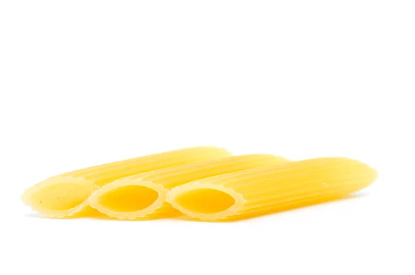 Three Rigatoni Pasta White Background — Stock Photo, Image