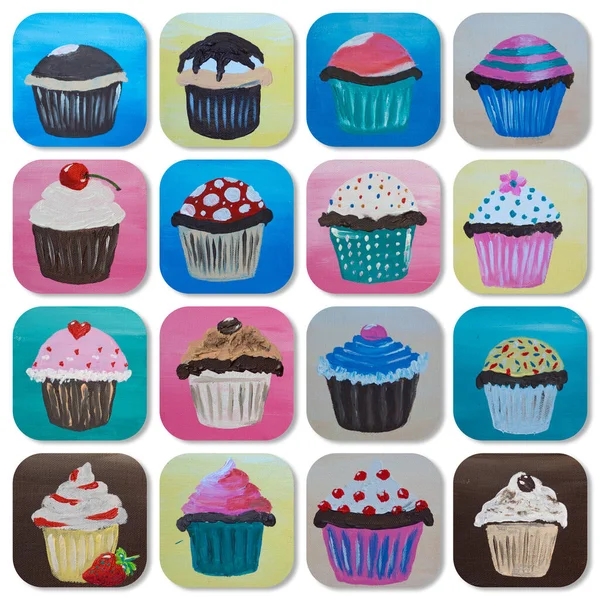 Lekker Cupcakes Achtergrond Close — Stockfoto