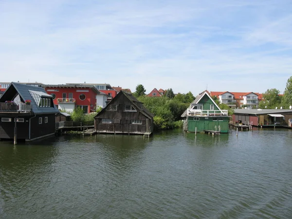 Schwerin Old Boat Houses New Construction Area — Stock Photo, Image