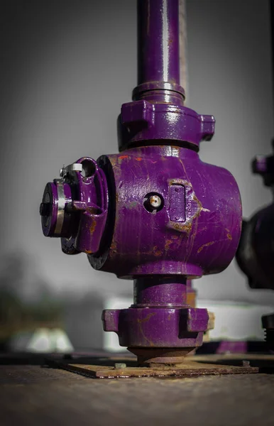 Purple Frac Valve Pressure Control Frac Jobs 000 Psi — 图库照片