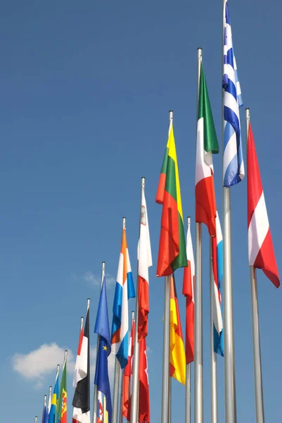 Banderas Colores Nacionales Sobre Fondo — Foto de Stock