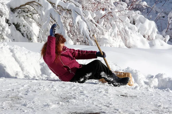 Accident While Snow Shoveling Stock Image