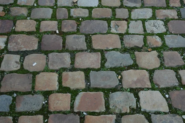 Pflastersteine Steine Auf Der Straße — Stockfoto