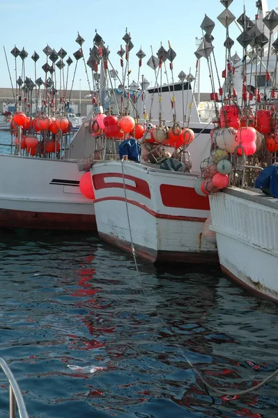 Ισπανία Καρμπονέρας Αλιευτικά Σκάφη Αλιευτικά Δίχτυα — Φωτογραφία Αρχείου