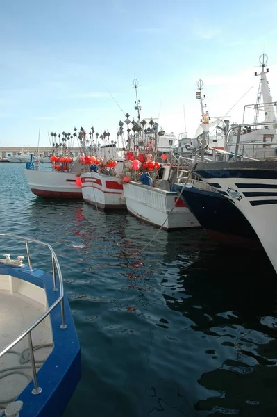 Espagne Carboneras Bateaux Pêche Nets Pêche — Photo