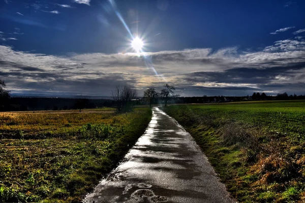 low summer in winter after a rain shower