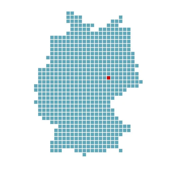 Σήμα Του Leipzig Απλοποιημένο Χάρτη Της Γερμανίας — Φωτογραφία Αρχείου