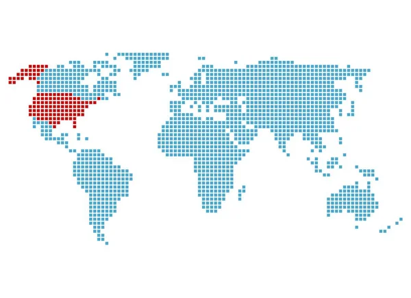 Mapa Mundo Com Bandeira Dos Eua — Fotografia de Stock