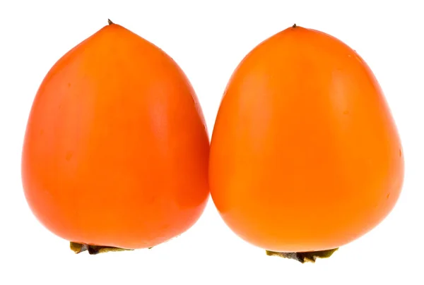 Zwei Persimmon Isoliert Auf Weiß — Stockfoto