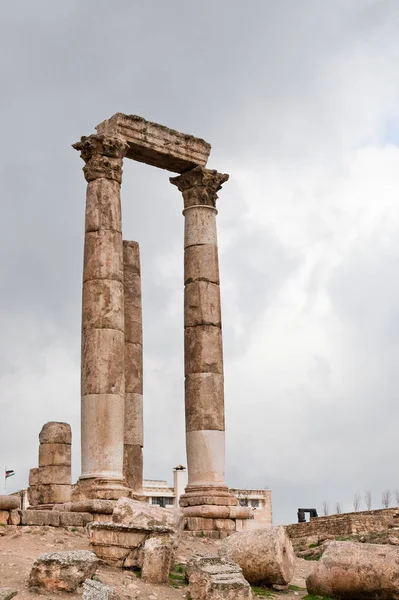 Ürdün Amman Daki Antik Kalede Herkül Tapınağı — Stok fotoğraf