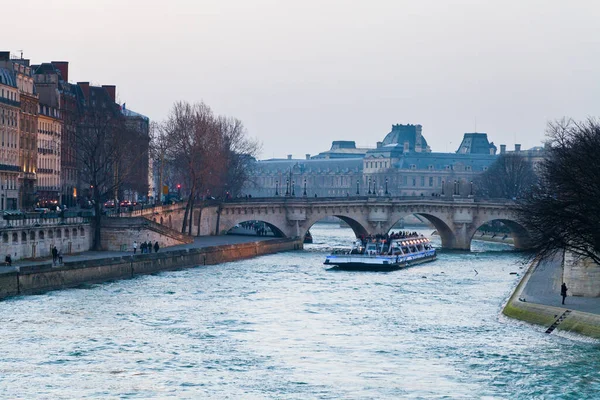 Panorama Deslumbrante Rio Sena Pont Neuf Paris — Fotografia de Stock