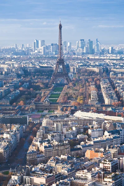 Kijk Eiffeltoren Panorama Van Parijs Winternamiddag — Stockfoto