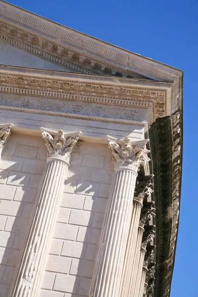 Antico Tempio Romano Maison Carree Nella Città Nimes Francia — Foto Stock