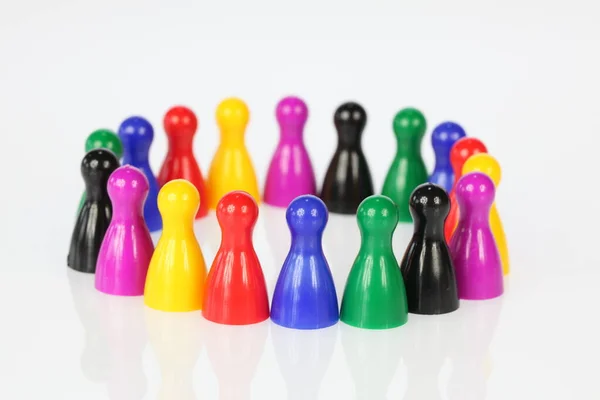 Group People Chess Pieces Isolated White — Stock Photo, Image