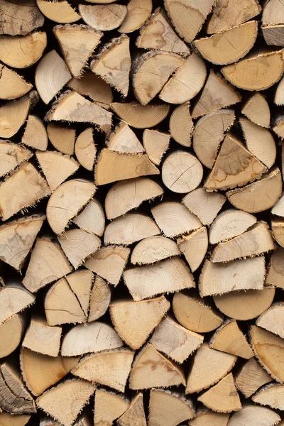 Stos Drewna Opałowego Przygotowany Zimę — Zdjęcie stockowe