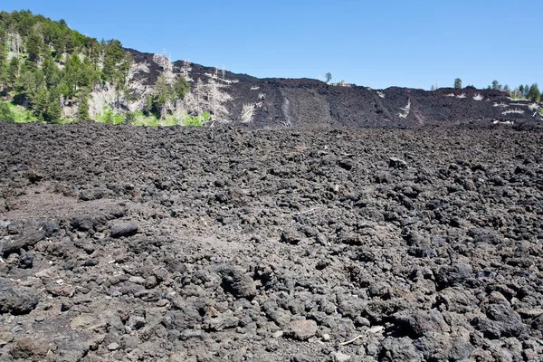 Campo Lava Indurito Sul Versante Dell Etna Sicilia — Foto Stock