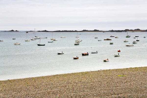 Veel Boten Het Water Van English Channel Bretagne — Stockfoto