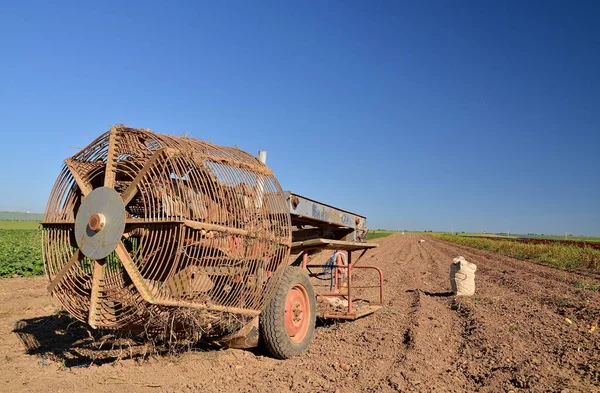 Zak Aardappelen Aardappeloogstmachine — Stockfoto