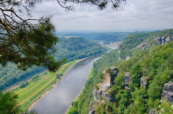 Hiking Elbe Sandstone Mountains Bastei — Stock Photo, Image