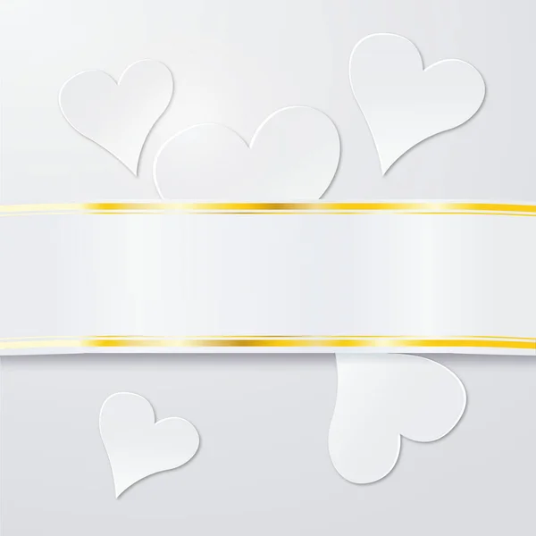 Corações Brancos Com Banda — Fotografia de Stock